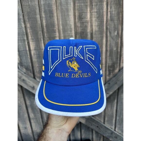 Vintage Duke University Blue Devils 3 Stripe Trucker Hat Snapback - Picture 1 of 8